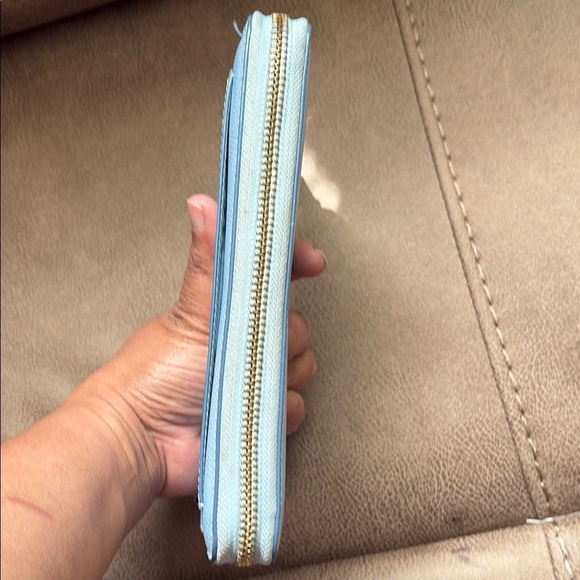 Coach Blue Leather Wallet with Gold Hardware - Picture 5 of 6